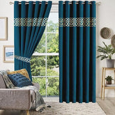 2 Pieces Luxury Velvet Curtain Panels with 2 belts-Zinc